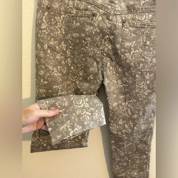 FREE PEOPLE Floral Autumn Fall Print Brown/tan Size 29W Jeans Pockets Boho Pants - Picture 6 of 6